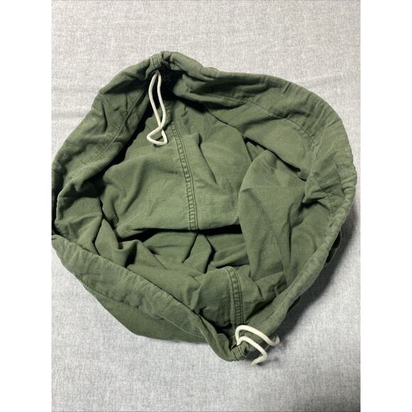 US Army Military Cotton Laundry Bag Sack Draw String Cinch Green USA VINTAGE - Picture 8 of 8